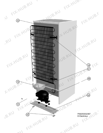 Взрыв-схема холодильника Electrolux ERB22000W - Схема узла Cooling system 017